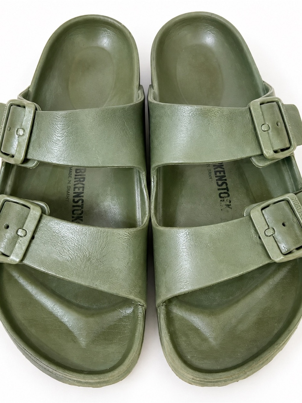 Birkenstock Arizona EVA Khaki Green Two-Strap Sandals